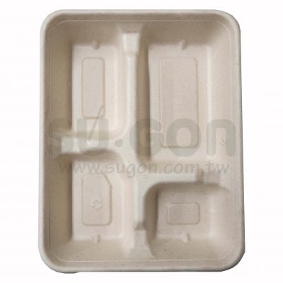 無塑紙系列-無塑紙餐盒-4格